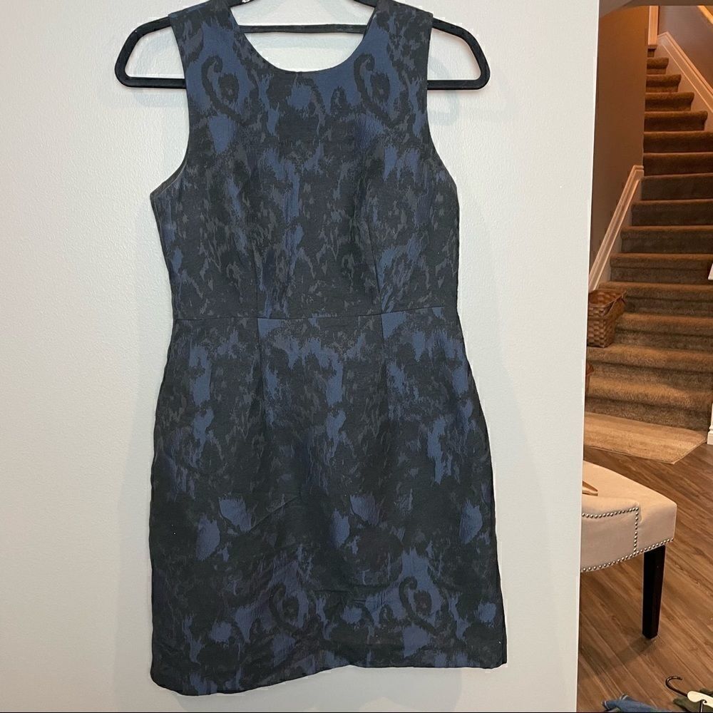 H&M Damask Dress Navy and Black 8